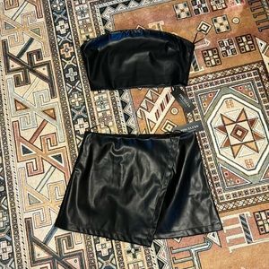 Brand New Leather Skirt Set